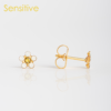 Sensitive Flor Blanco & Amarillo Bañado en Oro