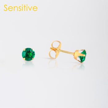 Sensitive Tiffany Esmeralda (Verde Oscuro) Bañado en Oro