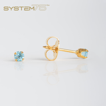 System75 Tiffany Aguamarina 3mm Bañado en Oro