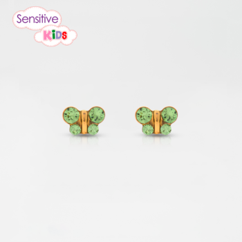 Sensitive Kids Mariposa Verde Claro Bañado en Oro